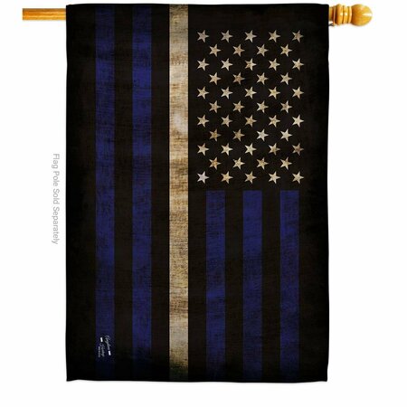 PATIO TRASERO 28 x 40 in. Thin White Line House Flag with Armed Forces EMT Double-Sided Horizontal Flags  Banner PA3904369